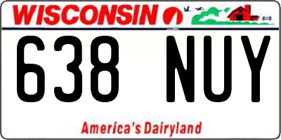 WI license plate 638NUY