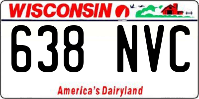 WI license plate 638NVC