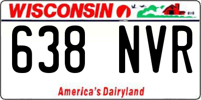 WI license plate 638NVR