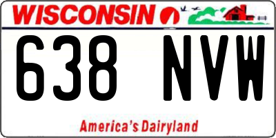 WI license plate 638NVW