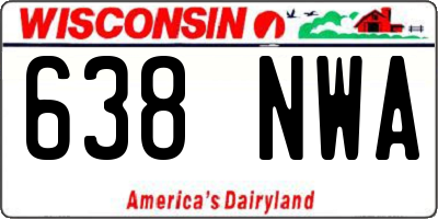 WI license plate 638NWA