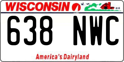 WI license plate 638NWC
