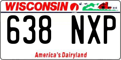 WI license plate 638NXP