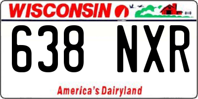 WI license plate 638NXR