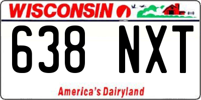 WI license plate 638NXT