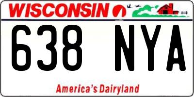 WI license plate 638NYA