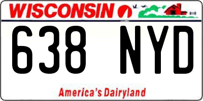 WI license plate 638NYD