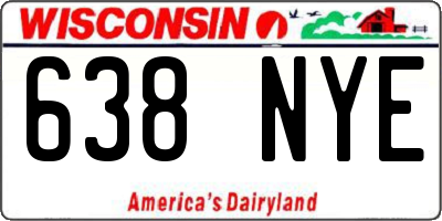 WI license plate 638NYE