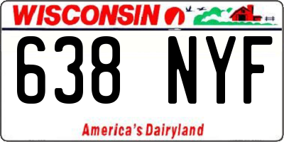 WI license plate 638NYF