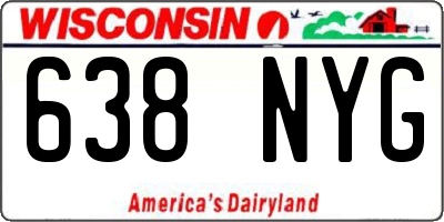 WI license plate 638NYG