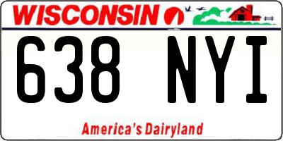 WI license plate 638NYI