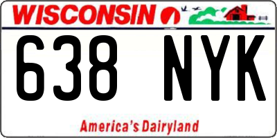 WI license plate 638NYK