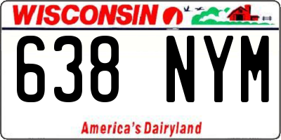 WI license plate 638NYM