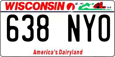 WI license plate 638NYO