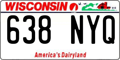WI license plate 638NYQ