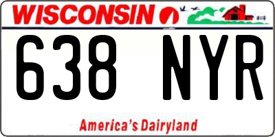WI license plate 638NYR