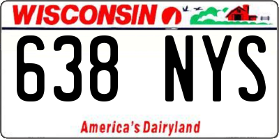 WI license plate 638NYS