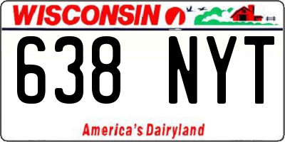 WI license plate 638NYT