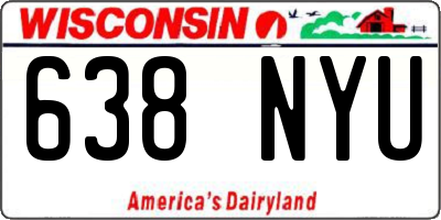 WI license plate 638NYU