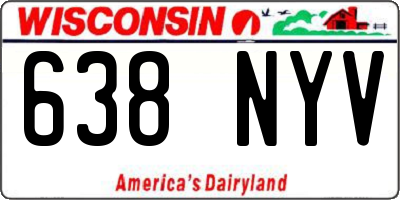 WI license plate 638NYV