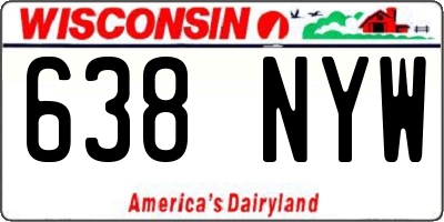 WI license plate 638NYW