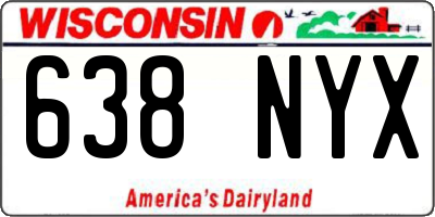 WI license plate 638NYX