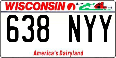 WI license plate 638NYY