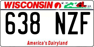 WI license plate 638NZF