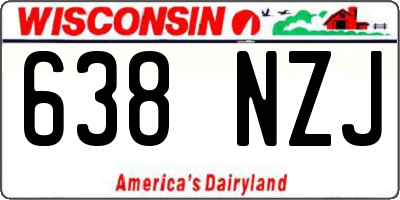 WI license plate 638NZJ
