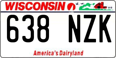 WI license plate 638NZK
