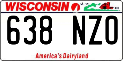 WI license plate 638NZO