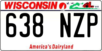 WI license plate 638NZP