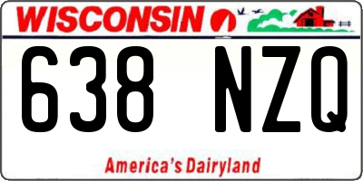 WI license plate 638NZQ