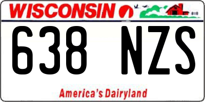 WI license plate 638NZS