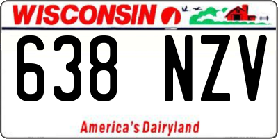 WI license plate 638NZV