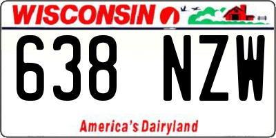 WI license plate 638NZW