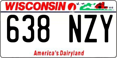 WI license plate 638NZY
