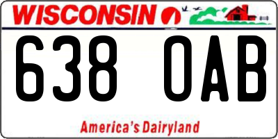 WI license plate 638OAB
