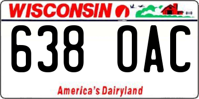 WI license plate 638OAC