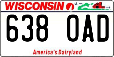 WI license plate 638OAD