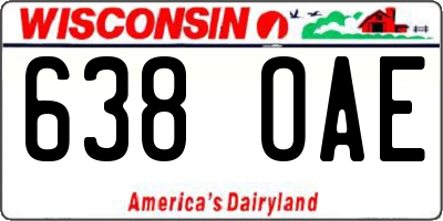 WI license plate 638OAE