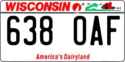 WI license plate 638OAF