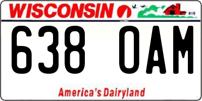 WI license plate 638OAM