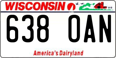 WI license plate 638OAN