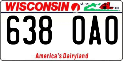 WI license plate 638OAO