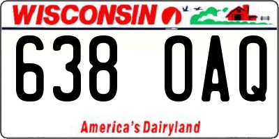 WI license plate 638OAQ