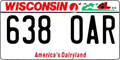 WI license plate 638OAR