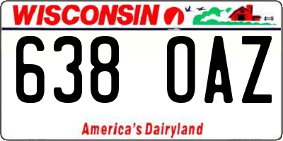 WI license plate 638OAZ