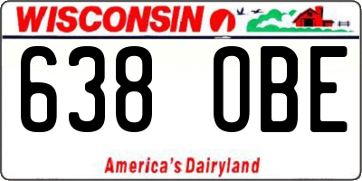 WI license plate 638OBE