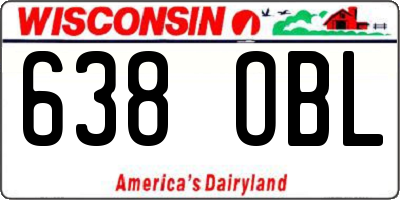 WI license plate 638OBL